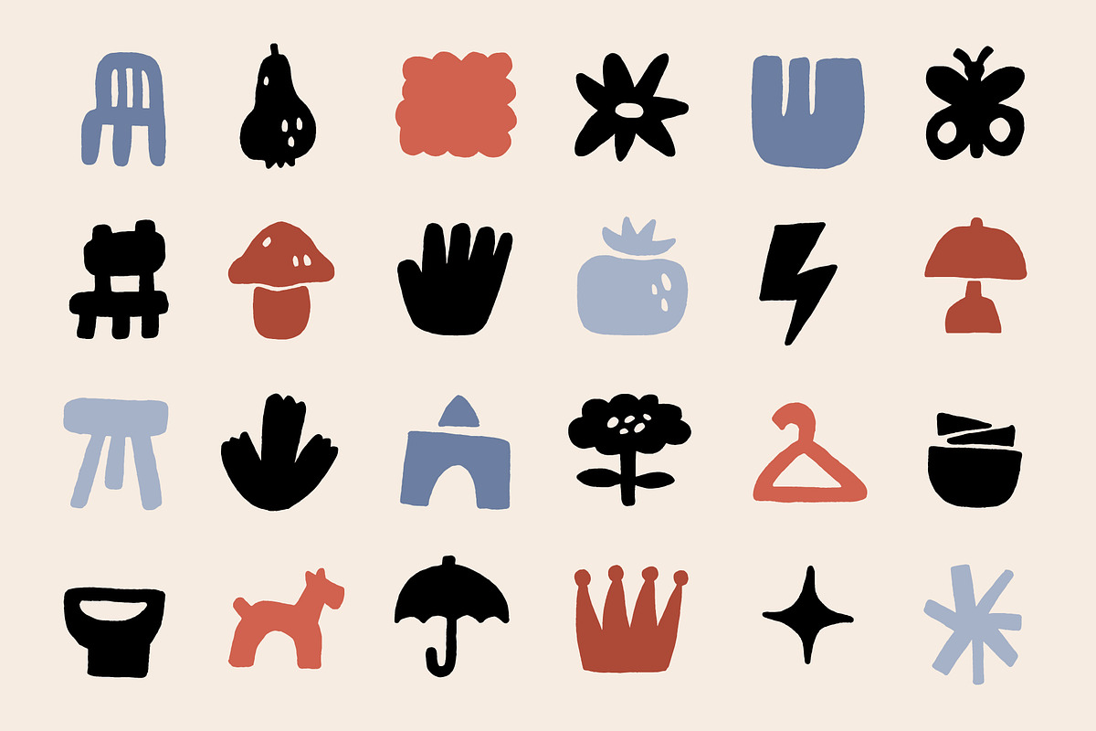 TOTALLY NAIVE: 180+ ELEMENTS, a Decorative Illustration by katieromanoff_art (Photo 7 of 12)