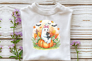 Halloween Fall Ghost Cat Boho Flower, an Illustration by DreamArtGraphic (Thumbnail 2 of 4)
