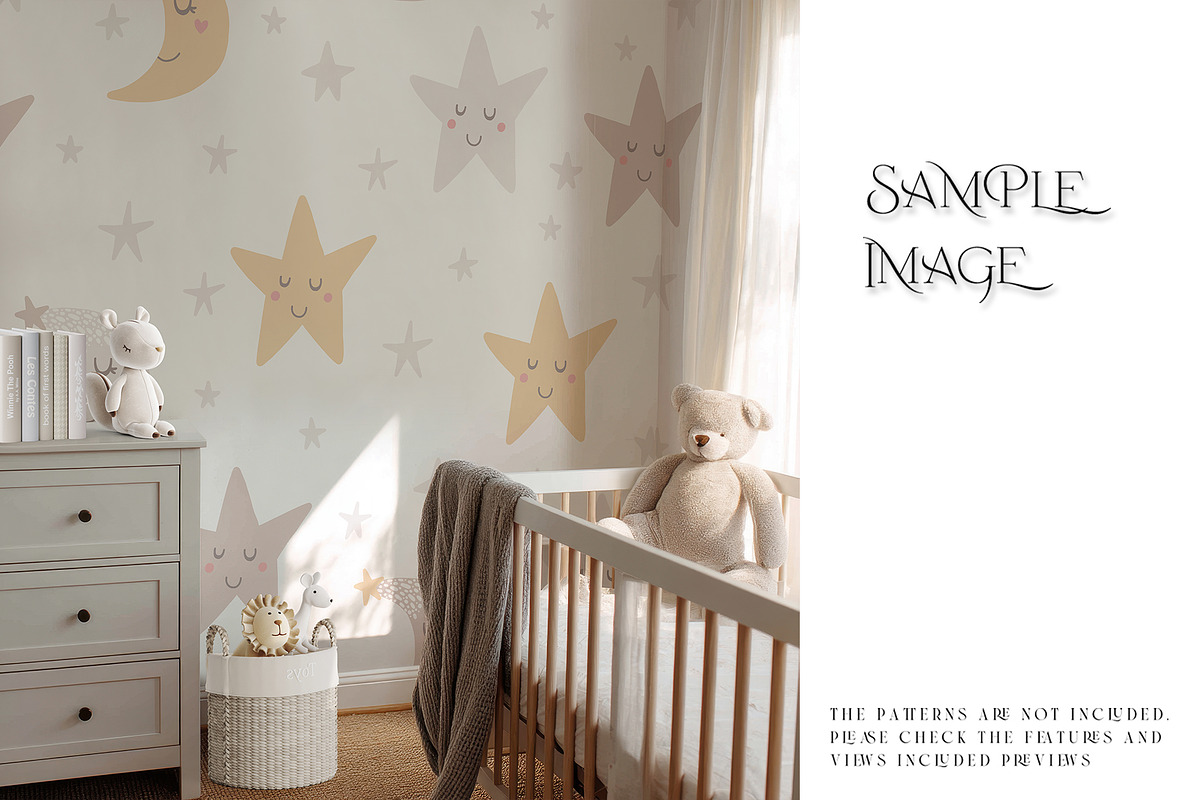 Nursery Wallpaper PNG & PSD Mockups, a Mockup by mock-ups (Photo 3 of 15)