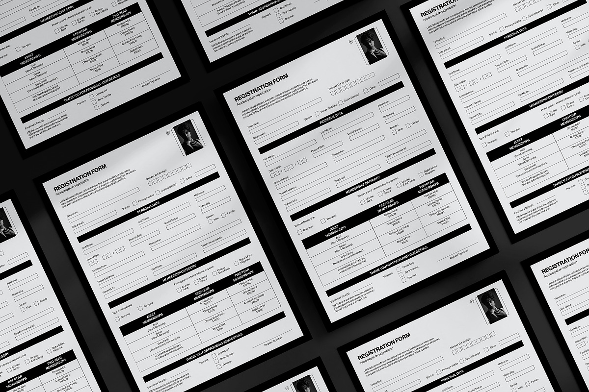 Registration Form Template, a Stationery Template by DesignCrest (Photo 2 of 6)