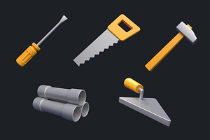 Construction Tools 3D Illustration