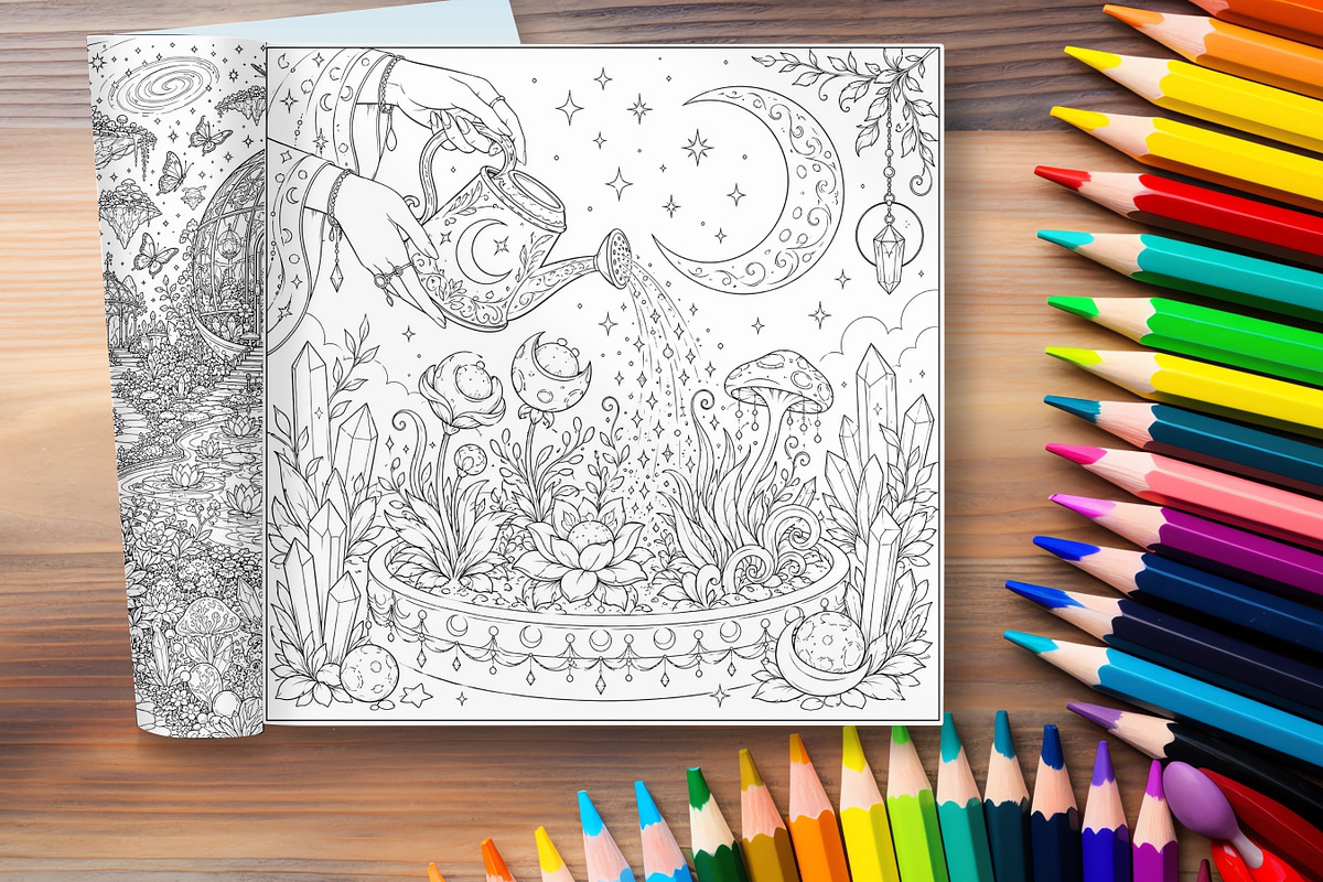 Alien Botanical Garden Coloring Page, a Brochure Template by LA Design (Photo 10 of 10)