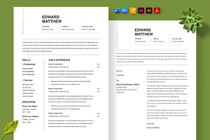 Job Application Design, a Resume Template by Nur Designer