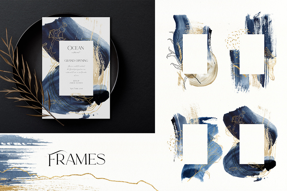 Deep blue watercolor backgrounds, a Texture Graphic by Yuliya Derbisheva (Photo 5 of 14)