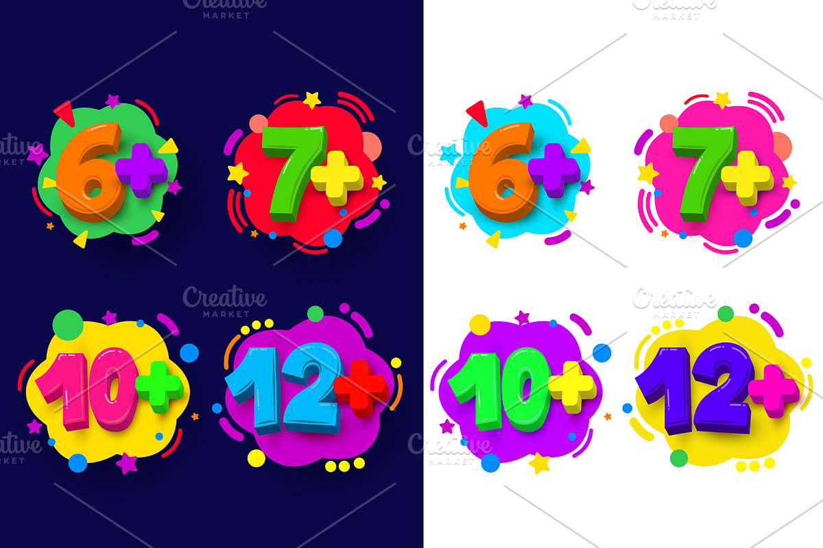 Colored cartoon numbers. preview 3