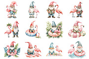 Gnome Flamingo Clipart, summer gnome, an Illustration by Design Market (Thumbnail 2 of 3)