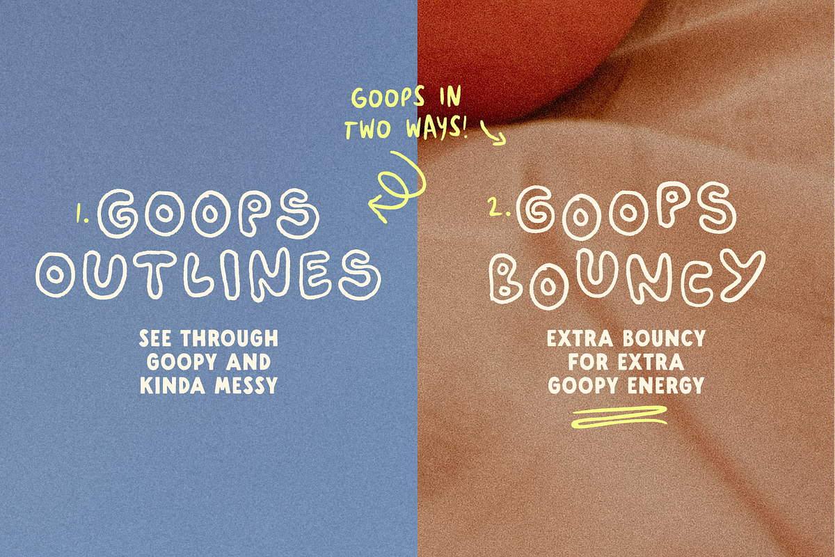 Goops Outlines! Handwritten! Font!, a Font by Studio Funshop by Kelli (Photo 3 of 7)