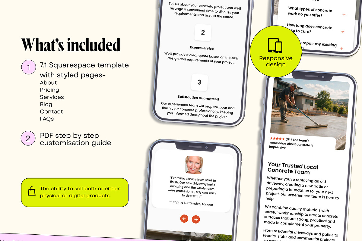 Concrete Contractor Website Template, a Squarespace Template by Template Twist Shop (Photo 4 of 9)