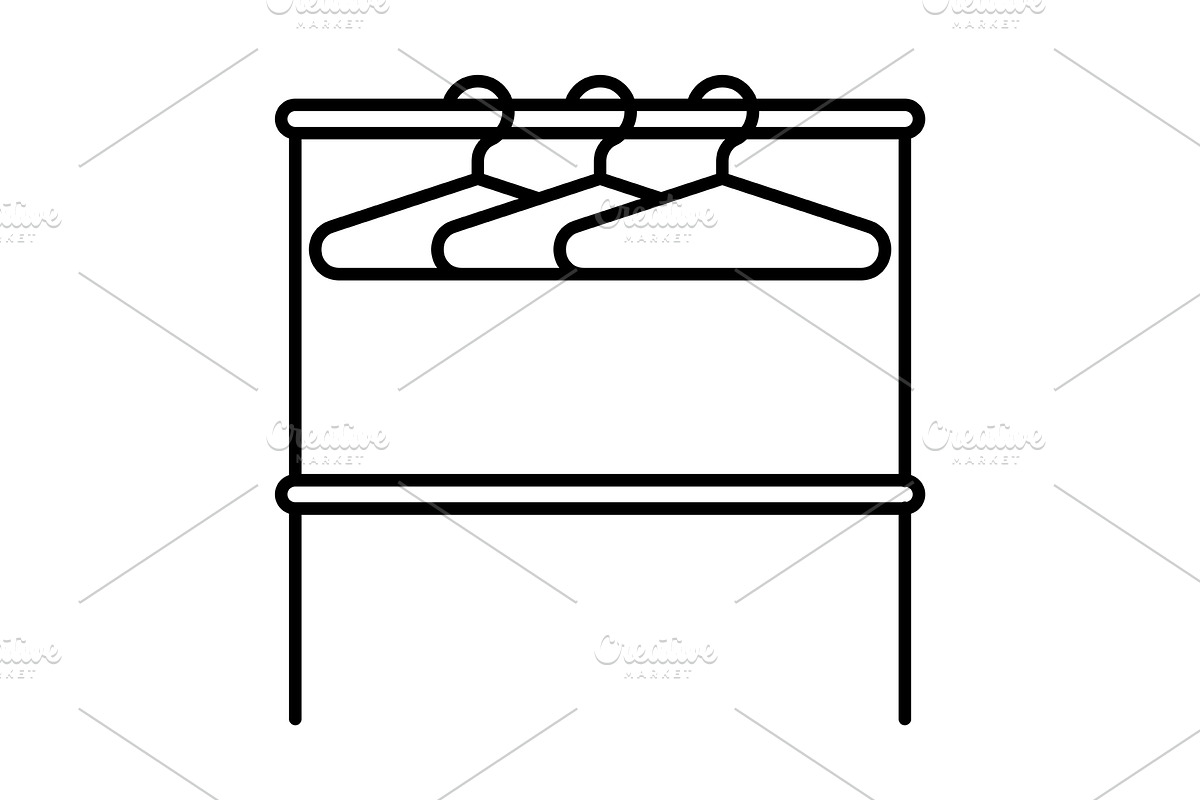 Clothes hangers icon., an Outline Icon by incomible
