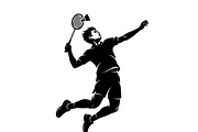 60 Badminton Player Smash Silhouette, a Person Illustration by Amazin_art (Thumbnail 15 of 26)