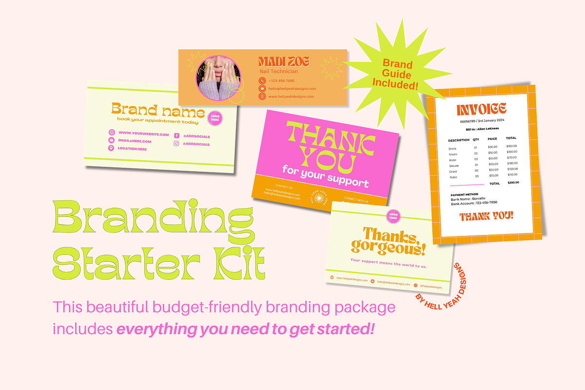 Funky Social Media & Brand Kit, a Branding & Logo Template by Hell Yeah Designs (Photo 2 of 15)