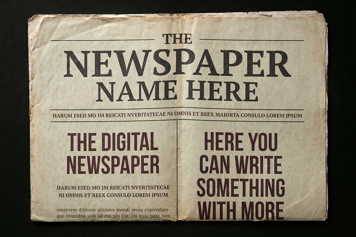 Newspaper Mockups Editable Content, a Books & Magazine Mockup by Luuqas Design (Photo 3 of 4)