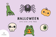 Hand Drawn Cute Halloween Stickers, a Seasonal Illustration by Kristina Chistiakova (Thumbnail 1 of 3)