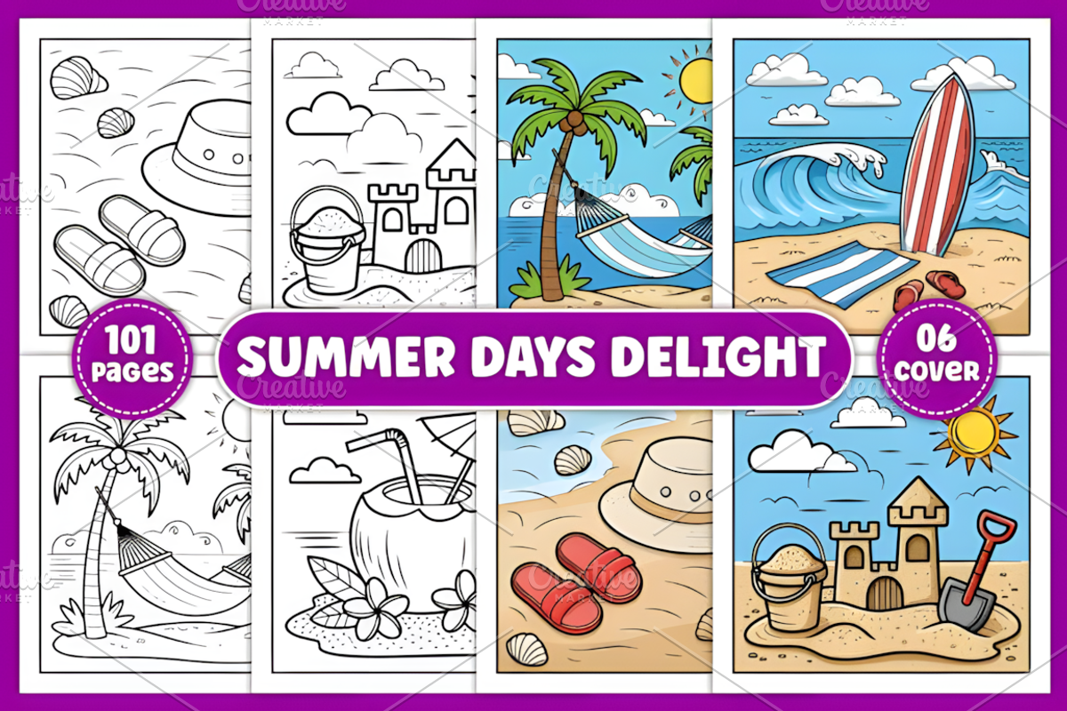 Summer Days Delight Coloring Book, a Seasonal Illustration by Coco Bloom (Photo 1 of 5)
