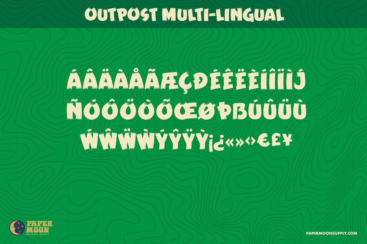Outpost Retro Brush Font, a Font by Paper Moon Graphic Supply (Photo 3 of 10)