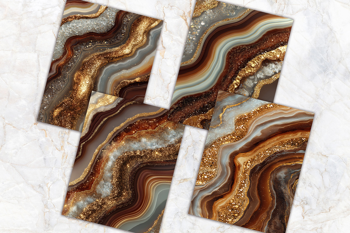 Golden Brown Agate Scrapbook Page, a Background Graphic by V Design Creator (Photo 9 of 12)