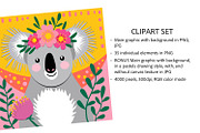 Sweet Koala Flower Crown Clipart Set, a Graphic by Julie Campbell (Thumbnail 2 of 9)