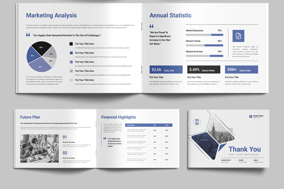 Landscape Annual Report Layout | Creative Market