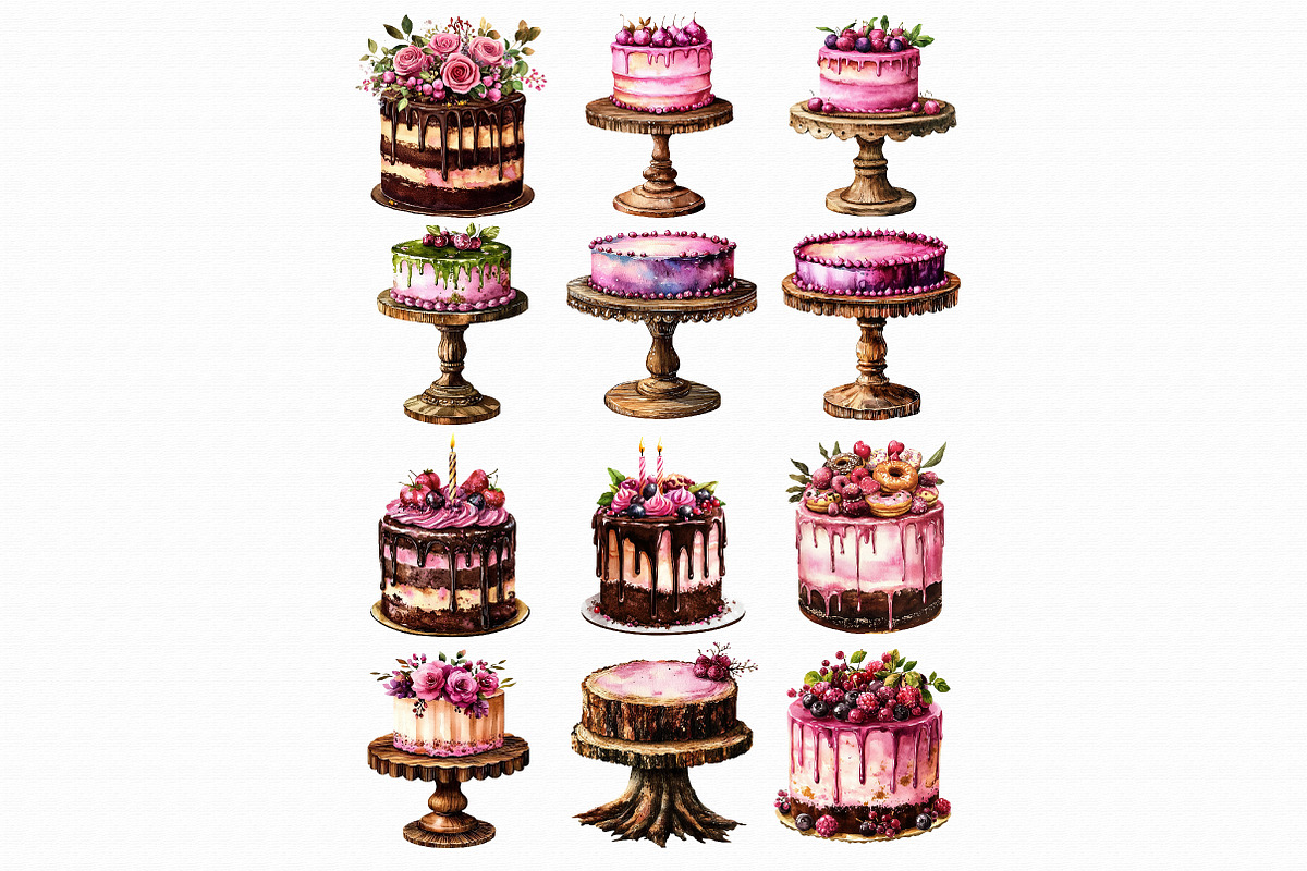 Watercolor Cake Clipart, an Illustration by Libby Wishes (Photo 5 of 5)