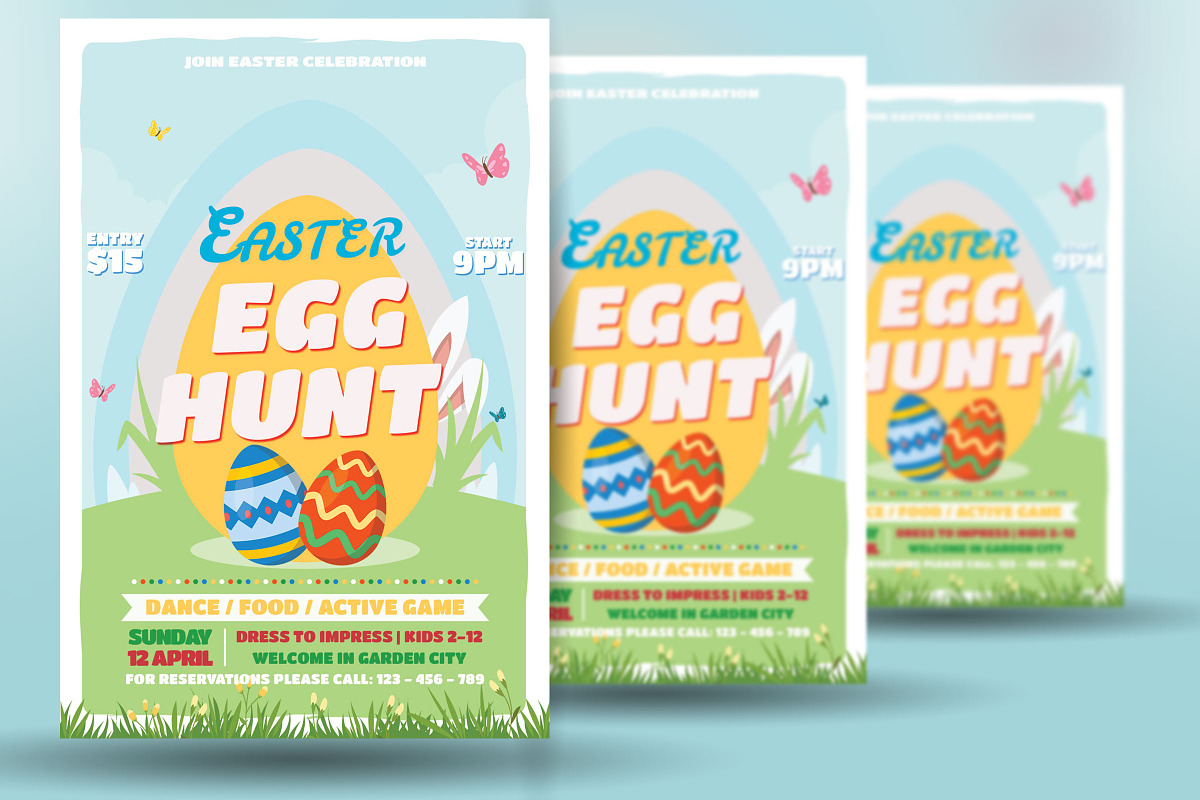 Happy Easter Party Flyer, a Flyer Template by Artolus (Photo 3 of 5)