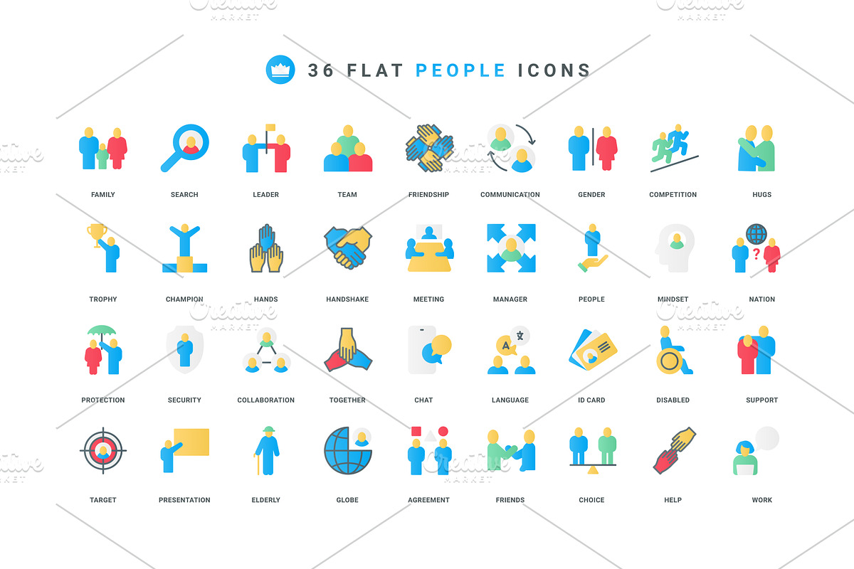 People family community world icons, an Object Illustration by Lemberg Vector