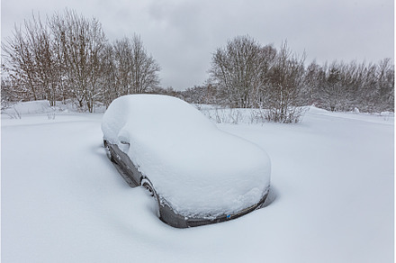 Vehicles covered with snow in the, a Nature Photo by Lukas Jonaitis SHOP