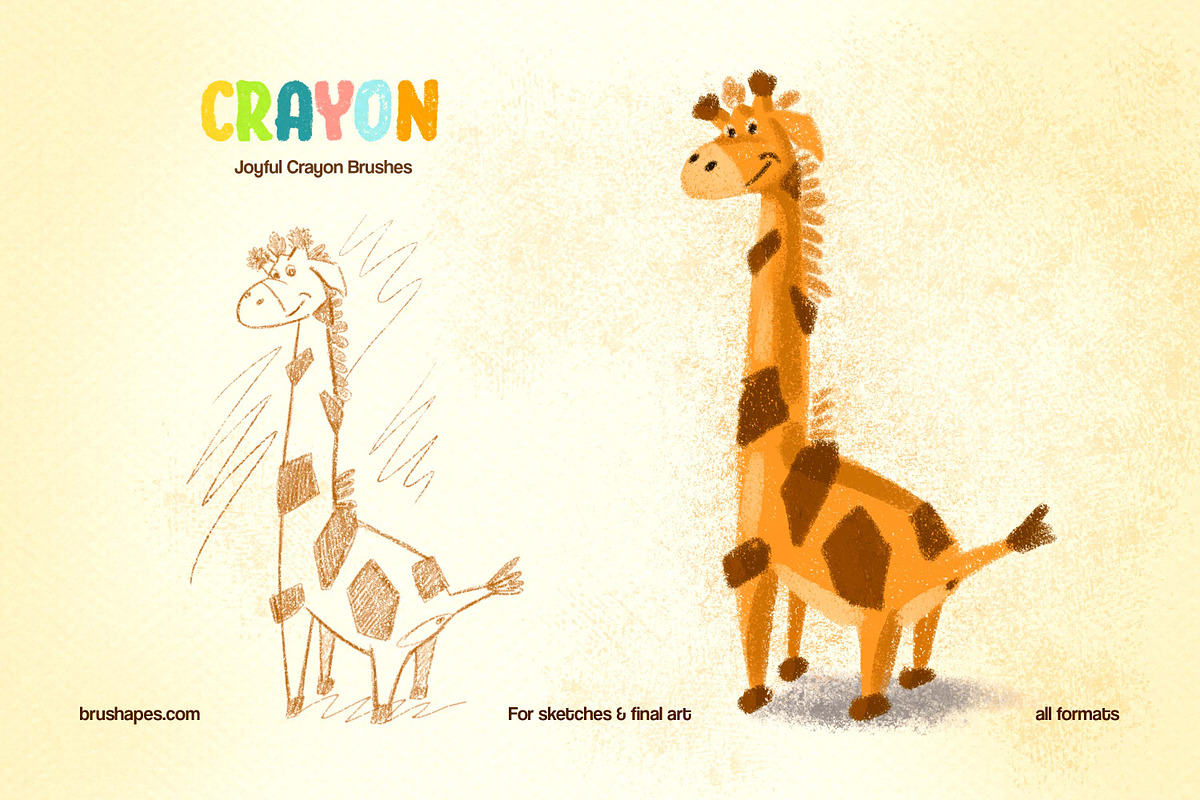Joyful Crayon Multi App Brushes, a Brush Add-On by brushapes.com (Photo 6 of 10)