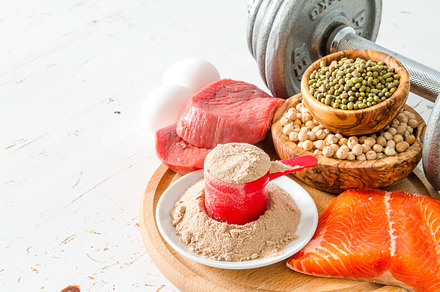 Selection of protein sourses containing protein, diet, and food, a Health & Medical Photo by NaumenkoOS
