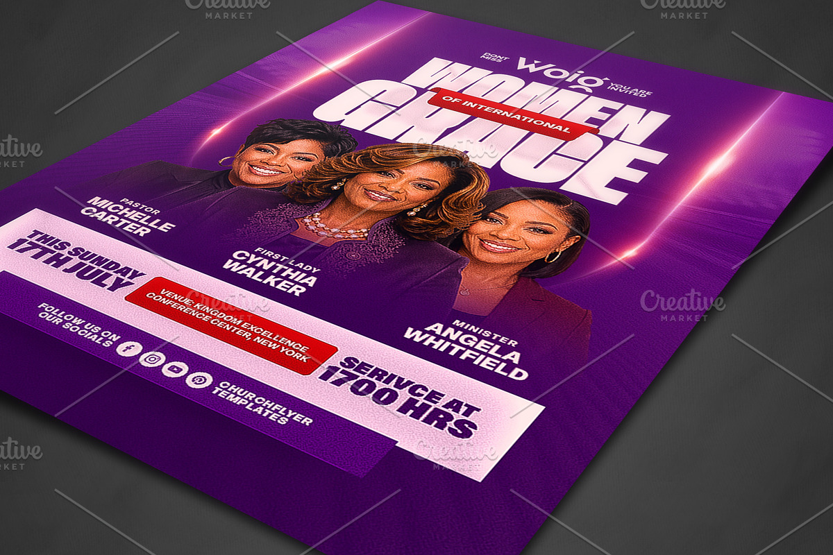 Women of Grace Church Flyer Template, a Social Media Template by church flyer templates (Photo 3 of 10)