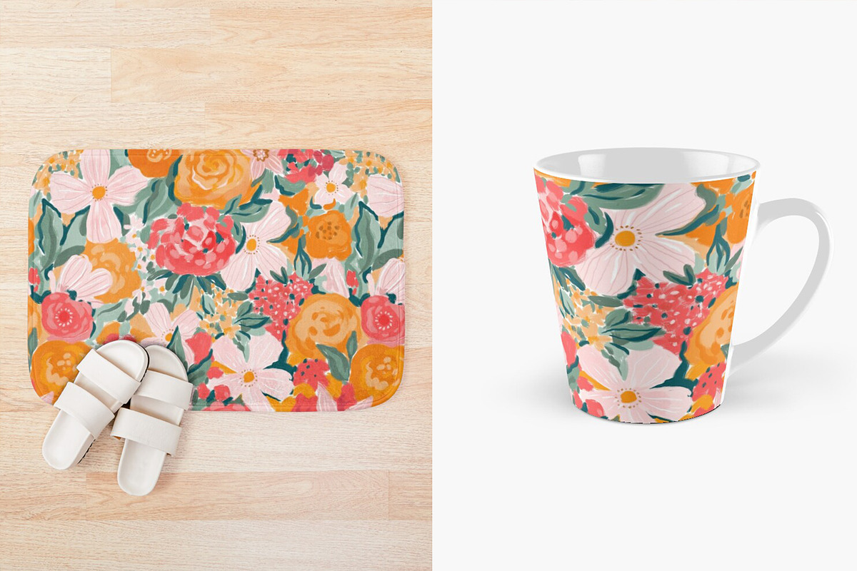 Gouache flowers pattern design, a Pattern Graphic by Alenkakarabanova (Photo 3 of 3)