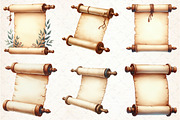 Vintage Scroll Clipart PNG, an Illustration by Libby Wishes (Thumbnail 2 of 7)