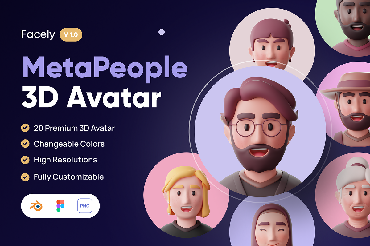 Facely - MetaPeople 3D Avatar, a Characters & Person 3D Model by Illustraly Design (Photo 1 of 7)