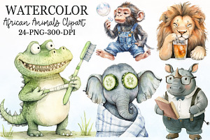 Funny Caricatures of African Animals, a Seasonal Illustration by Rose Art