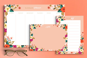 Peony Stationery Set