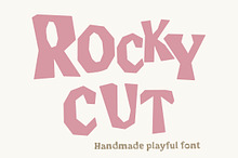 RockyCut handmade font