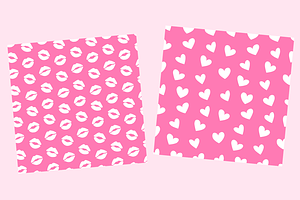 Valentine Day Pattern. Baby Girl