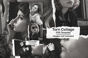 Torn Collage PSD Template, a Layer Style Add-On by iHemalaya