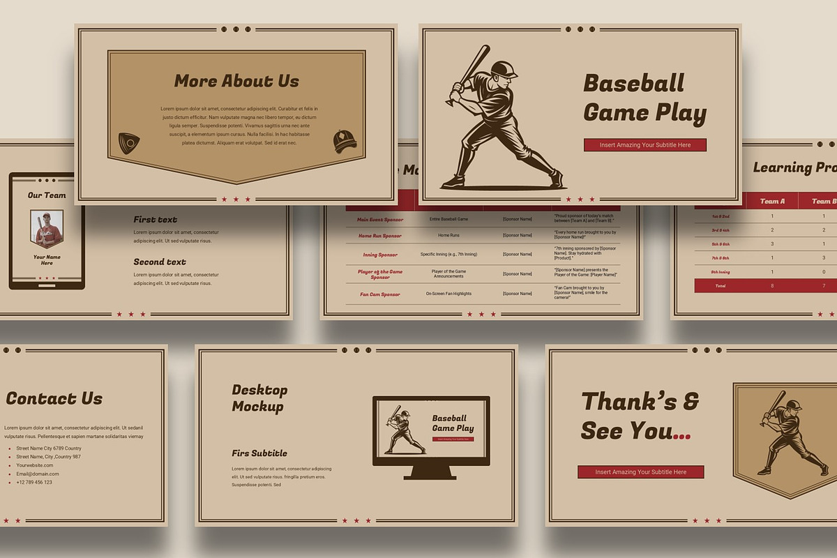 Baseball Sport Presentation, a Presentation Template by BumbleGraph Studio (Photo 3 of 4)
