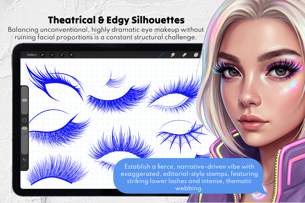 Eyelash Stamp Brushes Set, a Brush Add-On by Selentaori Studio (Photo 7 of 11)