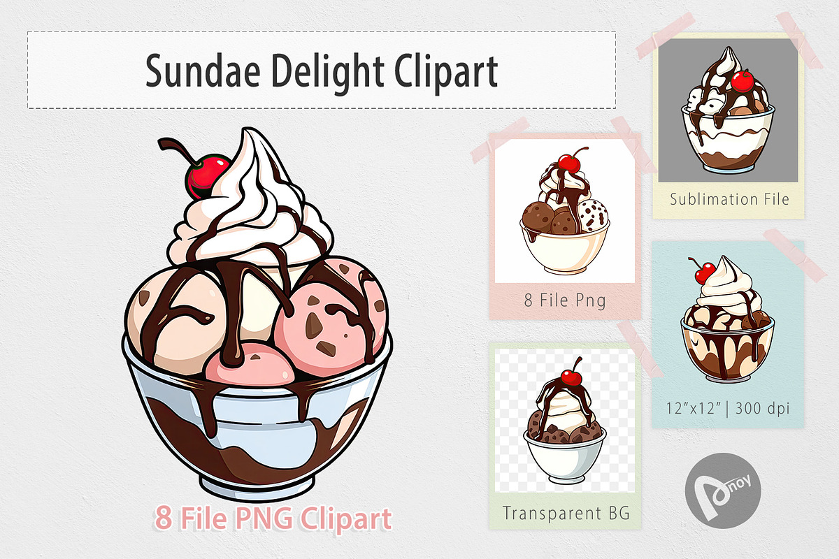 Sundae Delight Clipart, a Graphic by Artnoy (Photo 1 of 5)