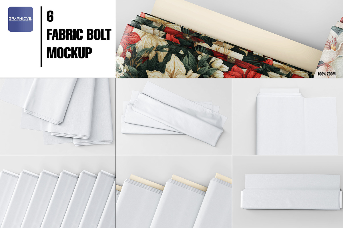 Fabric Bolt Mockup Fabric mockup, a Product Mockup by GraphicVil (Photo 2 of 9)