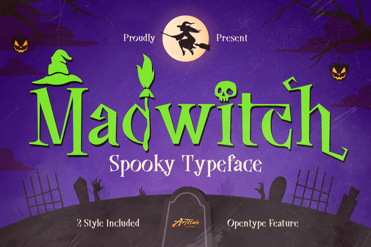 Madwitch - Halloween Font, a Serif Font by Artisan Themes (Photo 1 of 11)