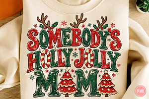 Holly Jolly Mama Christmas PNG