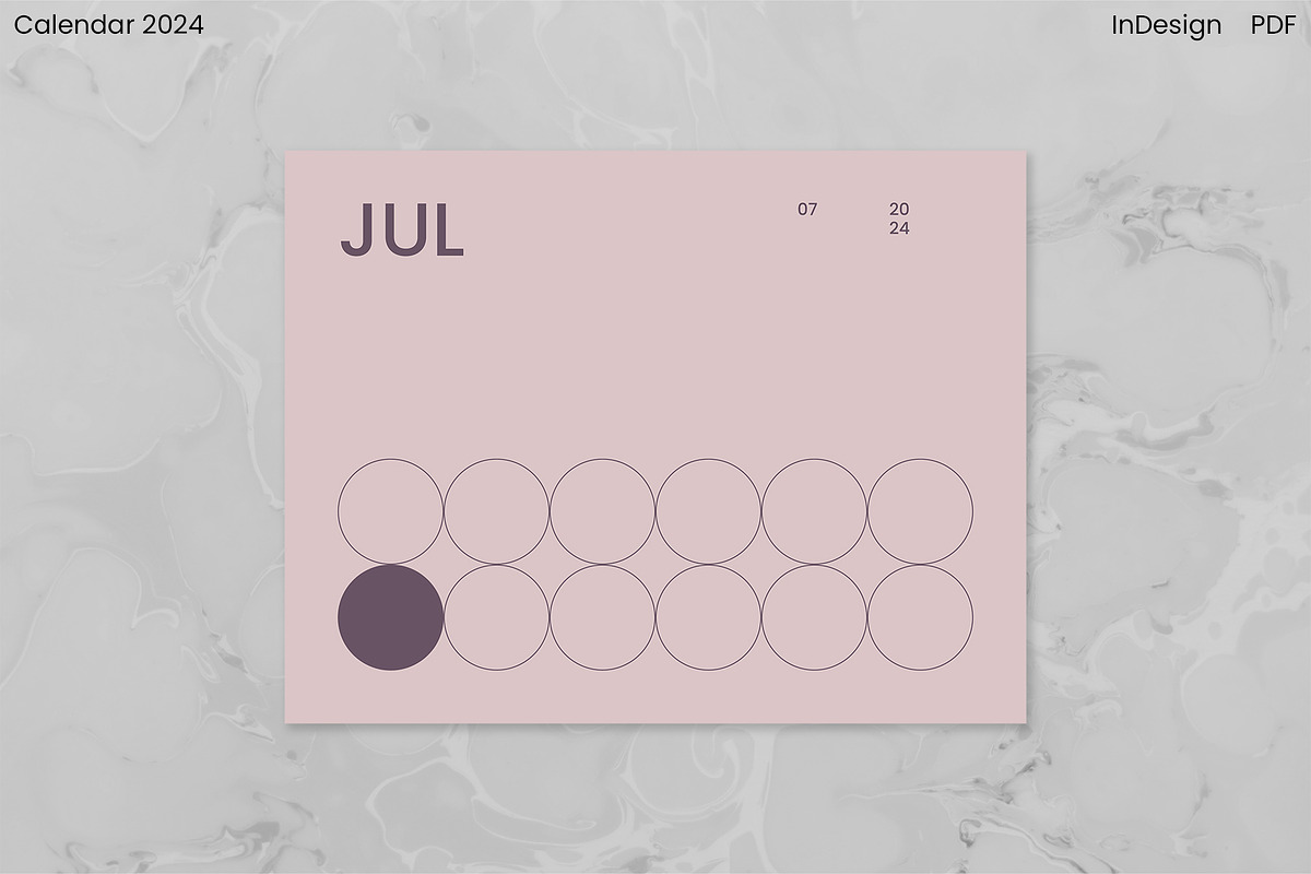 Minimalist Calendar 2024 (InDesign), an Object Graphic by Kessens (Photo 16 of 28)