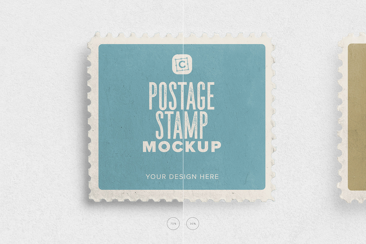 Two Horizontal Postage Stamp, an Advertising Mockup by Custom Scene (Photo 9 of 11)