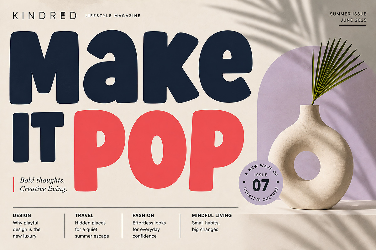 Poporama – Bold Playful Display Font, a Script Font by Wow Magic (Photo 5 of 5)