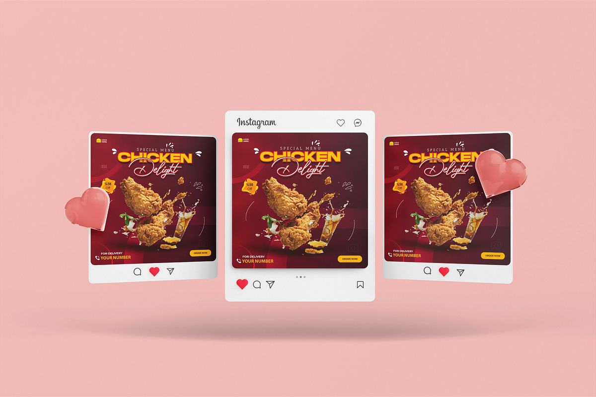 Fried Chicken Flyer Template, a Flyer Template by YUDesignStore (Photo 5 of 6)