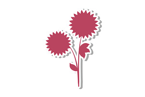 Pink flower sticker with two, an Object Illustration by okskukuruza