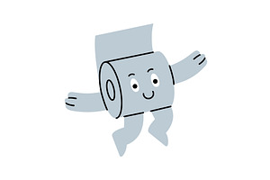 A cheerful toilet paper character, an Object Illustration by GraphiShop