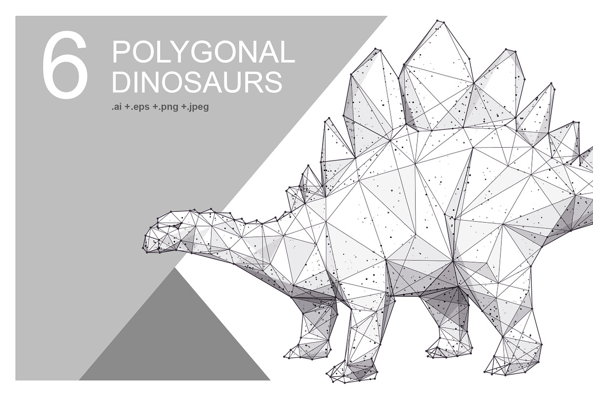 Set of 6 top dinosaurs in poly style, an Animal Illustration by ANTON KHRUPIN ART (Photo 3 of 8)
